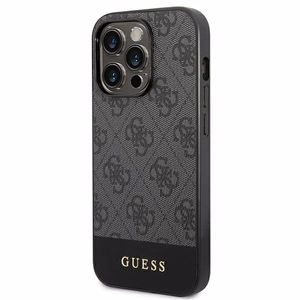 Guess GUHCP14LG4GLGR iPhone 14 Pro 6.1" pelēks maciņš 4G Stripe Collection