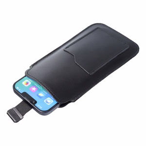 ROYAL - Ādas universālā jostas kabata / melna - Izmērs 2XL+garš - SAMSUNG S21 ULTRA / HUAWEI P Smart 2021 / XIAOMI Redmi 12 / OPPO A98 5G