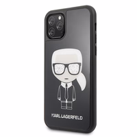 KARL LAGERFELD KLHCN58DLFKBK IPHONE 11 PRO melns Cietais maciņš ICONIC KARL GLITTER