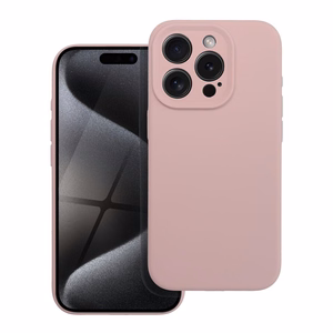 Silikona 2mm viedtālruņa apvalks IPHONE 15 Pro smilšu rozā
