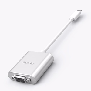 Orico PTAV adapteris USB-C–VGA un 3,5 mm, Full HD, 0,15 m – sudraba krāsas