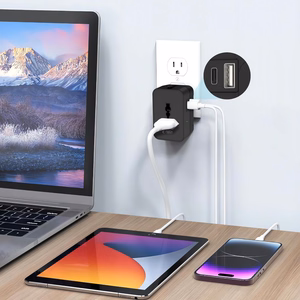TECH-PROTECT TA300 ceļojumu adapteris EU / UK / US / AU melns