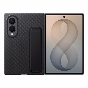 XF971SBE karbona maciņš ar statīvu Samsung Galaxy Fold 8, melns