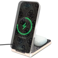Guess 4G MagSafe MagSafe salokāms 2in1 15W induktīvais lādētājs - brūns