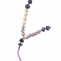 LOVE tālruņa siksniņa, piekariņš / auklas garums 44 cm (22 cm cilpā) / uz rokas – violets