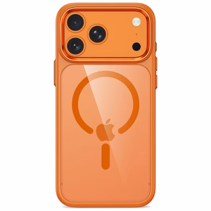 Tech-Protect Magmat MagSafe CC maciņš modelim iPhone 17 Pro / 18 Pro – oranžs un caurspīdīgs