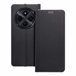 LUNA Book Carbon viedtālruņa apvalks Xiaomi Redmi 14C melns