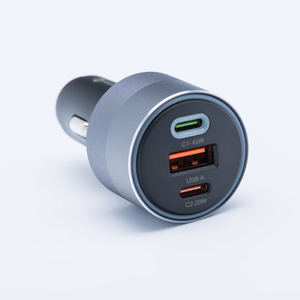 Автомобильное зарядное устройство Forcell F-Energy Alu 2 x USB C + USB A QC4.0 PD SFC2.0 4,5A 65W серое