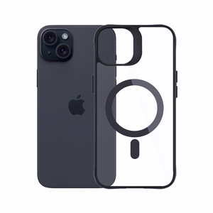 3mk Satin Armor MagCase with MagSafe for iPhone 15 - Clear with Black Frame