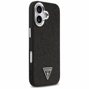 Guess Mirdzošs Trīsstūra Logotips Magnētiskais viedtālruņa apvalks iPhone 17 - melns