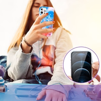 Kingxbar Watercolor Series krāsains viedtālruņa apvalks iPhone 12 Pro Max zila un rozā