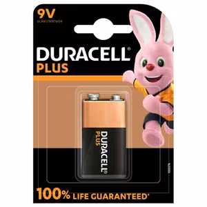 Duracell Plus MN1604 – sārma 9 V baterijas, 1 gab.