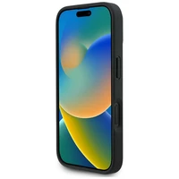 Karl Lagerfeld Grained Pattern & Logo MagSafe Maciņš for iPhone 16 - melns