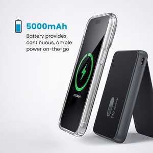 Speck StandyBank + ClickLock 5 000 mAh magnētiskais ārējais akumulators ar statīvu, līdz 15 W bezvadu uzlāde, saderīgs ar MagSafe, melns