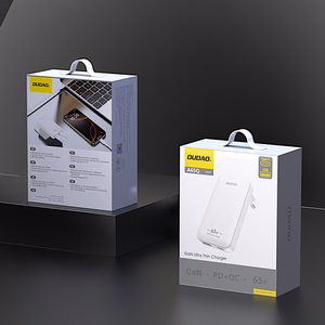 Dudao A65Q 65W GaN ceļojumu sienas lādētājs USB-A / USB-C PD īpaši plāns EU / US – balts