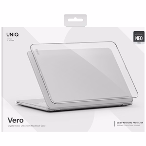 Uniq Vero maciņš modelim MacBook Neo – caurspīdīgs