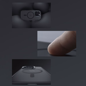 Benks Magnētiskais Mist apvalks ar metāla rāmi iPhone 16 Pro Max pelēks