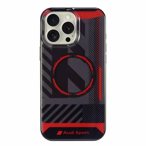 Audi IML Sport Magnētiskais iPhone 16 Pro Max 6.9" melns/melns cietais apvalks AUS-IMLMIP16PM-RSQ/D2-BK