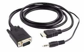Gembird A-HDMI-VGA-03-6 video cable adapter 1.8 m HDMI Type A (Standard) VGA (D-Sub) + 3.5mm melns