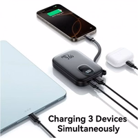 Power Bank Joyroom "JR-PBF17" melns 10000mAh 22.5W (PD / QC3.0) + integrēts Type-C kabelis