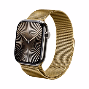 Crong Milano Steel nerūsējošā tērauda siksniņa Apple Watch 44 / 45 / 46 / 49 mm, zelta krāsā