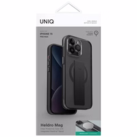 Uniq Heldro Mag Magclick uzlādes viedtālruņa apvalks iPhone 15 Pro Max - melna
