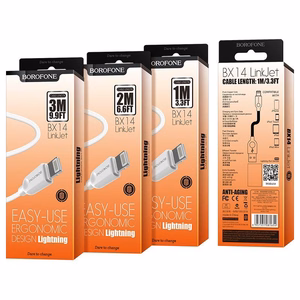 Borofone Kabelis BX14 LinkJet - USB uz Lightning - 2,4A 1 metrs balts