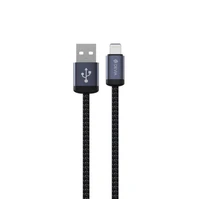 Devia kabelis Gracious EC650 USB - USB-C 1,0 m 2,4A melns