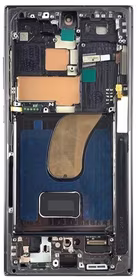LCD screen Samsung S918 S23 Ultra 5G ar touch screen un frame Melns OLED