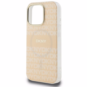DKNY Atkārtots tekstūras raksts un svītra magnētiskais iPhone 16 Pro viedtālruņa apvalks - rozā