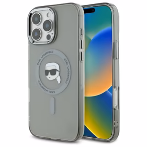 Karl Lagerfeld IML Metal Karl Head MagSafe iPhone 16 Pro Case - Black