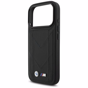 BMW M Quilted Logo MagSafe viedtālruņa apvalks iPhone 17 Pro - melns