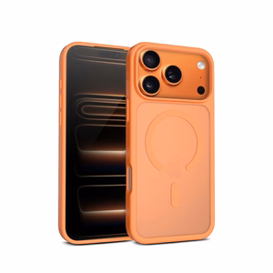 Crong Hybrid Matte Magnetic MagSafe vāciņš ierīcei iPhone 17 Pro, oranžs