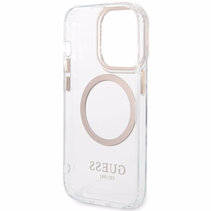 Guess metāla kontūra magnētiskais viedtālruņa apvalks iPhone 15 Pro Max - zelta