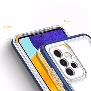 Clear 3in1 viedtālruņa apvalks Samsung Galaxy A73 rāmja gēls zila