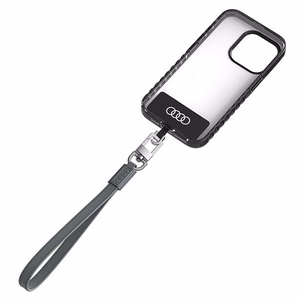 Audi universāla tālruņa siksniņa 28cm 10mm ādas pelēka AU-HSLSL-GT/D1-GY