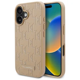 Karl Lagerfeld Hot Stamp MagSafe iPhone 16 apvalks - beigs