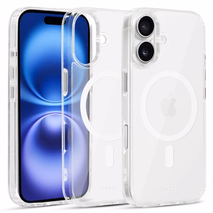 Liavec Spīdīgs Magnētiskais Caurspīdīgs viedtālruņa apvalks Iphone 16 balta