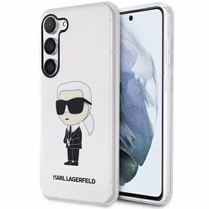 Karl Lagerfeld KLHCS23MHNIKTCT S23+ S916 caurspīdīgs cietais viedtālruņa apvalks Ikonik Karl Lagerfeld