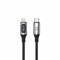 Forever LCD kabelis USB-C - Lightning 1,0 m 27W melns