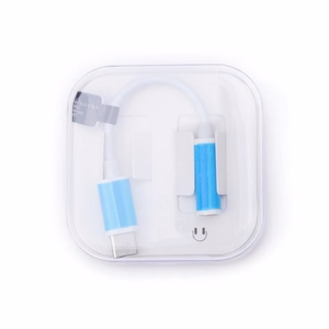 Adapteris AUX Type C (vīriešu) uz Jack 3,5 mm (sieviešu) kastītē balts