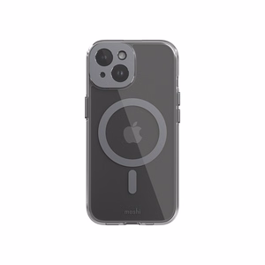 Moshi iGlaze MagSafe vāciņš ierīcei iPhone 15, caurspīdīgs ar “Meteorite Gray” krāsas detaļām