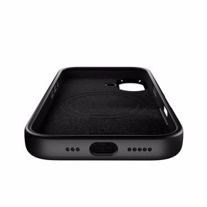 Чехол Puro Icon Mag Pro Liquid Silicone для iPhone 17, совместимый с MagSafe, с защитой камеры и алюминиевыми кнопками - чёрный