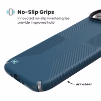 Speck Presidio2 Grip MagSafe - iPhone Air maciņš (Deep Sea / sudrabs Metallic / Spell zils)