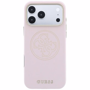 Guess Perforated 4G Gold Logo MagSafe maciņš modelim iPhone 17 Pro / 18 Pro – krāsa: rozā