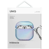 Uniq Iridescia viedtālruņa apvalks AirPods 4 Hang Case - holo zila