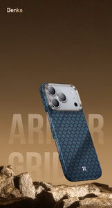 Чехол Benks Magnetic Armor Air Grid Kevlar металлическая рамка 600D (0069) для iPhone 17 Pro оранжевый