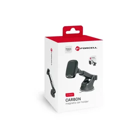 FORCELL F-GRIP Carbon H-CT327 magnētiskais auto turētājs vējstiklam / paneļim melns