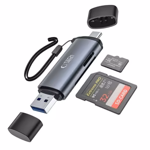 Tech-Protect UltraBoost SD/micro SD karšu lasītājs ar USB-C/USB-A savienotājiem - pelēks