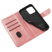 Magnet Case elegants grāmatas tipa apvalks ar statīvu iPhone 13 Pro rozā